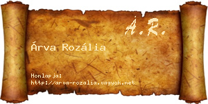 Árva Rozália névjegykártya