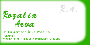 rozalia arva business card